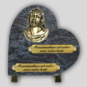 La Boutique Funeraire Coeur Funeraire Granit Mass blue - Christ en bronze et s personnalisables