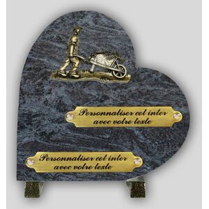 La Boutique Funeraire Coeur Funeraire Granit Mass blue - Paysan avec brouette en bronze et s personnalisables