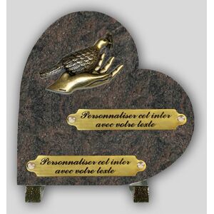 La Boutique Funeraire Coeur Funeraire Granit Himalaya - Main et colombe en bronze et s personnalisables