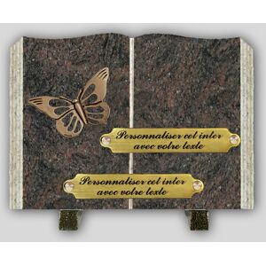 La Boutique Funéraire Livre Funéraire Granit Himalaya - Papillon et inserts personnalisables - Publicité