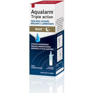 Bausch & Lomb Aqualarm Triple Action Nuit Yeux Secs & Fatigués 10ml - Publicité