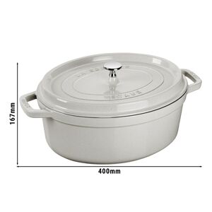 GGM Gastro - STAUB LA COCOTTE - Cocotte - ovale - 330mm - Fonte - Truffe blanche Blanc