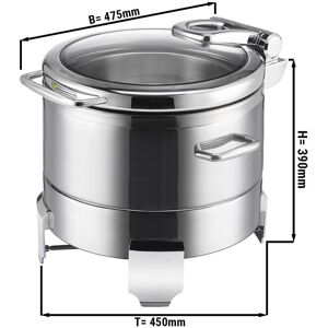 GGM Gastro - Chauffe-Plat en inox - 8,9 litres - Rond Argent