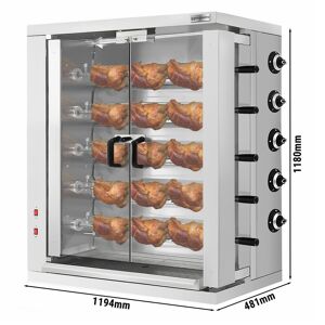 GGM Gastro - Grill a poulet electrique - 16,5kW - avec 5 broches pour jusqu'a 30 poulets