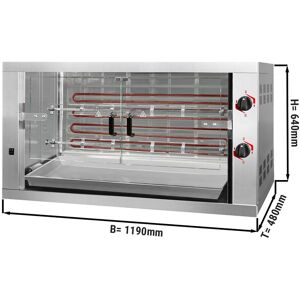 GGM Gastro - Grill a poulet electrique - 9,6kW - avec 2 broches pour jusqu'a 12 poulets Argent