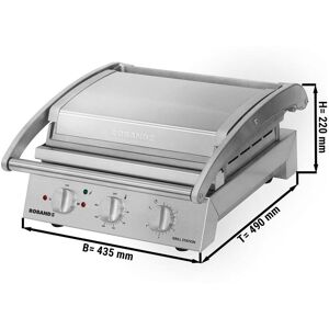 GGM Gastro - ROBAND Grill de contact Grill a hamburgers - 2,2 kW - haut & bas lisse - Surface de cuisson : 375x275mm Argent