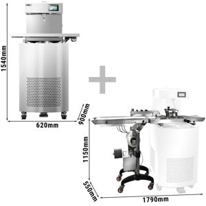 GGM Gastro - Temperateur a chocolat avec robinet de vidange - Chocotemper - y compris plateau avec zone de glacage Argent