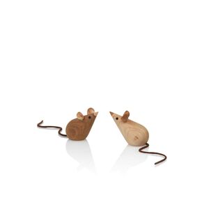 Lucie kaas - Figurine en bois de souris, frene / chataignier (2 parties)