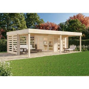 ALPHOLZ Poolhouse - Abri de jardin Panama-40 Marron Imprégné, 40 mm Épaisseur paroi 789 x 516 cm - Marron - Publicité