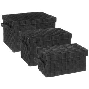 5five - 3 boîtes de rangement lise noir - Noir - Publicité