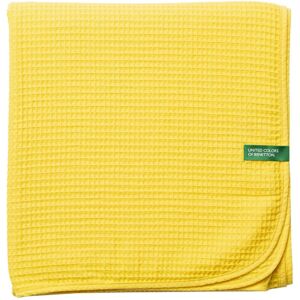 CASA BENETTON 100 % COTON 200 G/M2 COUVERTURE, 140x190 CM, JAUNE - Jaune - Publicité