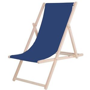 SPRINGOS Chaise Longue Pliante en Bois Chaise Longue pour Jardin et Petit Balcon Système de sécurité 3 Positions Pliable Chaise Longue en Bois avec Tissu Textile - Publicité