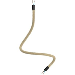 CREATIVE CABLES Kit Creative Flex tube d'extension flexible recouvert de jute RN06 Neutre avec extrémités métalliques Noir - 60 cm - Noir - Publicité