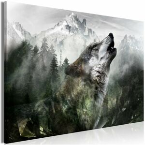 Artgeist - Tableau Loup Hurlant (1 Partie) Large - 120 x 80 cm - Gris - Publicité