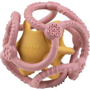 NATTOU Teether Silicone Ball 2 in 1 jouet de dentition Pink / Yellow 4 m+ 2 pcs - Publicité