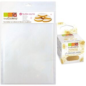 6 Feuilles Azyme pour patisserie + paillettes dorees Scrapcooking