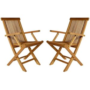 Lot de 2 fauteuils pliants - Teck - BYBLOS II de MYLIA