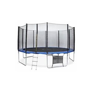 Sweeek Trampoline 460cm avec filet de protection échelle bâche filet pour chaussures kit d'ancrage - Neptune XXL - Trampoline de jardin 460 cm 4m Qualité - Publicité