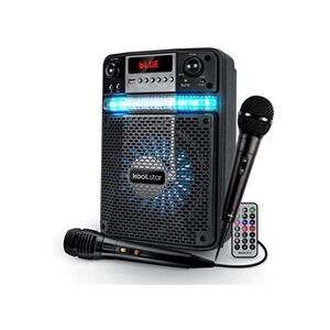 KOOL STAR enceinte brozy08 karaoké party 400w batterie koolstar avec 2 microphones - à led - application smartphone usb/bluetooth/radio fm - Publicité