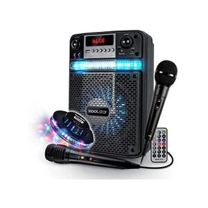 KOOL STAR enceinte karaoké led enfant ado party 400w batterie - 2 microphones - application - usb/bluetooth/radio fm - Publicité