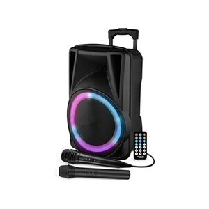 Festisound Enceinte Active - FESTI12 - 12 31CM - 600W - sur Batterie - Effet RING LED - USB SD Bluetooth TWS - 2 Micros - Publicité