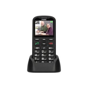 Fysic Téléphone portable facile à utiliser pour seniors avec bouton d'urgence SOS F10 Noir - Publicité