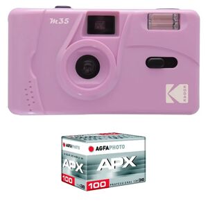 Kodak M35 - Appareil Photo Rechargeable 35mm, Objectif Grand Angle Fixe, Viseur optique , Flash Integre, Pile AAA - Rose - Neuf