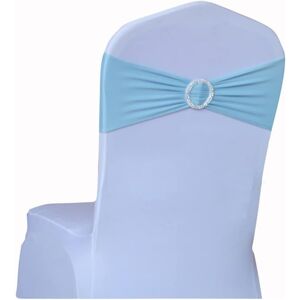 Lot De 20 ¿¿Charpes De Chaise De Mariage ¿¿Lastiques Vintage Pour Chaise De Mariage - Noeud En Satin - D¿¿Coration De Chaise Pour Mariage, Anniversaire, ¿¿V¿¿Nements, Bleu Ciel - Publicité