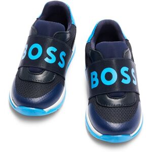 Boss Baskets en cuir et mesh pour enfant, avec bride logotée Bleu foncé 29,30,28,27 - Publicité