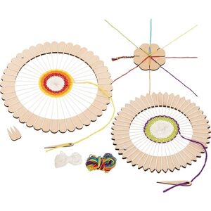 goki Kit de bricolage cadre a tisser rond et fleur a nouer