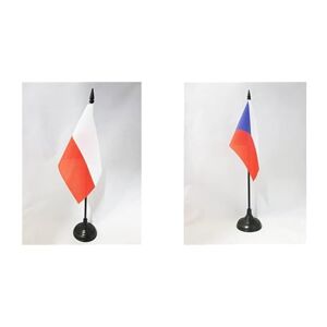 AZ FLAG Drapeau de table Pologne 15x10cm PETIT Drapeaux DE BUREAU polonais 10 x 15 cm  & Drapeau de Table République tchèque 15x10cm Petit Drapeaux DE Bureau tchèque 10 x 15 cm - Publicité