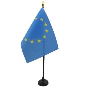 AZ FLAG Mini Drapeau Europe De Table 15x10 cm Drapeau Européen Union Européenne UE De Bureau 100% Polyester avec Hampe Pointe Dorée - Publicité