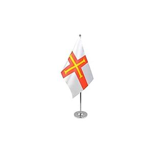 AZ FLAG Drapeau de Table Prestige Guernesey 22x15cm en Satin Grand Drapeaux DE Bureau Anglais 15 x 22 cm - Publicité