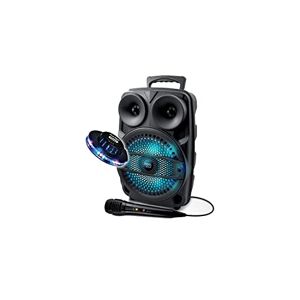 Pickering Enceinte Mobile 200W SONO DJ High Power Autonome sur Batterie LED RVB USB/SD/Bluetooth + Micro + Jeu UFO Ovni - Publicité