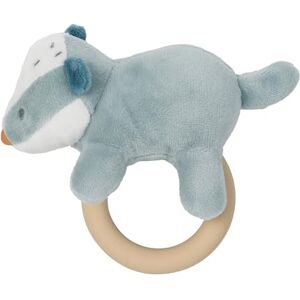 Nattou Rattle with Silicone Ring Badger Felix, 16 cm, Dusty Blue - Publicité