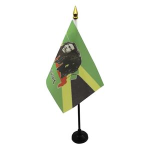 AZ FLAG Drapeau de Table Bob Marley 15x10cm Petit Drapeaux DE Bureau jamaïcain Jamaïque 10 x 15 cm Pointe dorée - Publicité