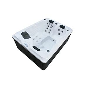 Sanotechnik Outdoor SPA Diablo Whirlpool Blanc – Avec housse – Dimensions 210 x 160 x 80 cm – 25 jets de massage, éclairage LED, système audio Bluetooth, spa pour 3 personnes - Publicité