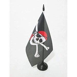 AZ FLAG Drapeau de Table Pirate Foulard Rouge 21x14cm Petit Drapeaux DE Bureau Corsaire avec Bandana 14 x 21 cm - Publicité