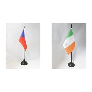 AZ FLAG Drapeau de Table République tchèque 15x10cm Petit Drapeaux DE Bureau tchèque 10 x 15 cm & Drapeau de table Irlande 15x10cm PETIT Drapeaux DE BUREAU irlandais 10 x 15 cm - Publicité