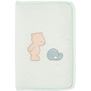 Nattou Protège Carnet en Peluche en Coton et Polyester, Couverture pour le Carnet de Santé, Ours et baleine, Avec fermeture éclair, Env. 25 x 16,5 cm, Roméo, Jules et Sally, Bleu clair - Publicité