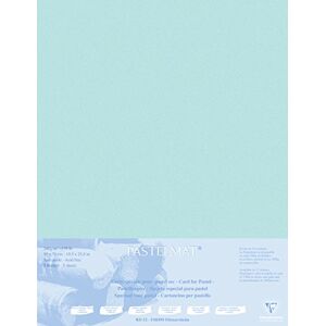 Clairefontaine 496013C Contrecollé Papier Pastelmat 5 Feuilles Contrecollées Carte Spéciale pour Pastels Secs 50x70 cm 360g 1,8 mm Bleu Clair - Publicité