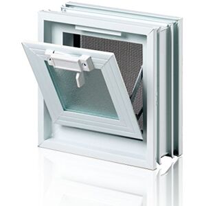 Fuchs Design FUCHS Embouts de ventilation Blanc au lieu de 1 bloc de verre 24x24x8cm avec moustiquaire - Publicité