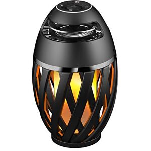 Lexibook Decotech Enceinte Bluetooth Stéréo effet Flamme LED usage intérieur et extérieur sans fil batterie rechargeable noir/jaune BTL075 - Publicité