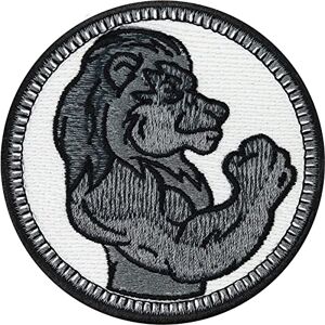 EXPRESS-STICKEREI Écusson Thermocollant Patch Fitness Lion Cadeau   Entraîneur de Fitness   Lion Musclé Motivation   À Coudre ou à Repasser   Logo Musculation   70x70mm - Publicité