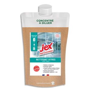 Jex professionnel Recharge concentree a diluer 250ml pour surfaces vitrees et lisses. Contact alimentaire