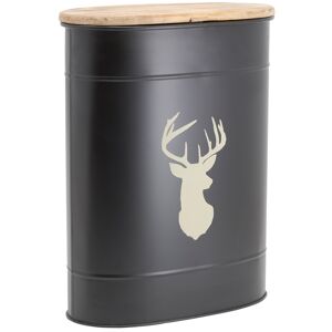 Aubry Gaspard Tabouret et seau a pellets en metal metal noir cerf