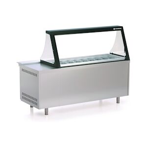 CORECO Meuble Salade Bar Avec Vitre Frontale Rabattable - 3 Portes - 0/+80 - 2020X800X1490 - Interieur Et Exterieur Aisi 304 - Ventile PC80-200-L - Publicité