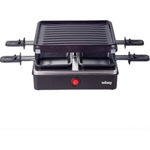 Wëasy Appareil a Raclette   LUGA40 -  et grill 4 personnes - 600W - Revetement anti-adhésif - 19,7x19,7cm - Plaque amovible usage non-intensif WEASY - Publicité