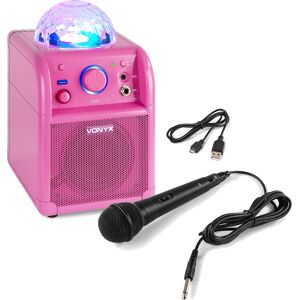 Vonyx SBS50 enceinte Bluetooth avec éclairage LED (rose) - Publicité