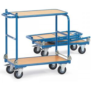 Fetra chariot a 2 plateaux rabattable   dim. utile lxl 720 x 450 mm